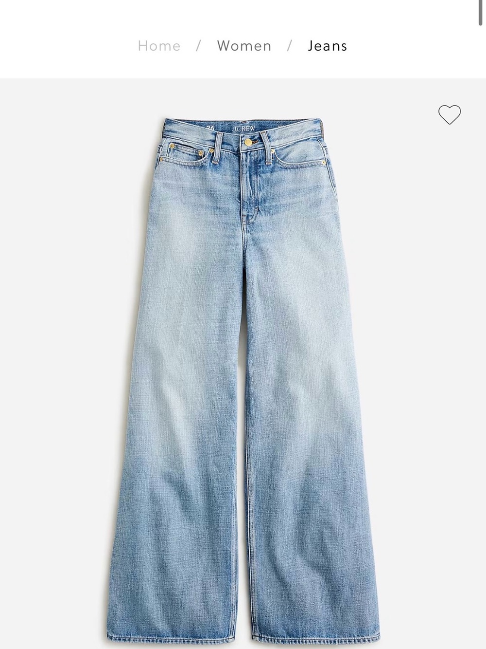 J Crew High Rise Super Wide Leg Jeans - size 26 (NWT) - Picture 8 of 9